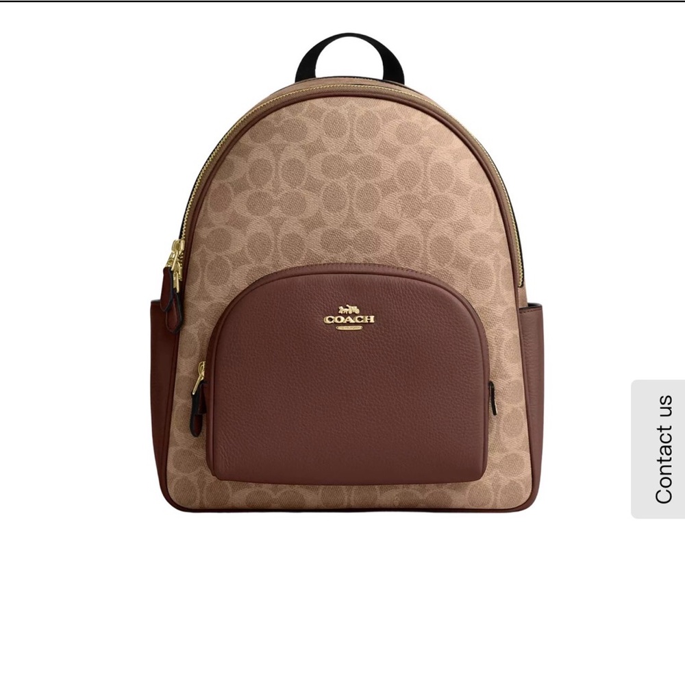 Coach Tan and Brown Signature Backpack
